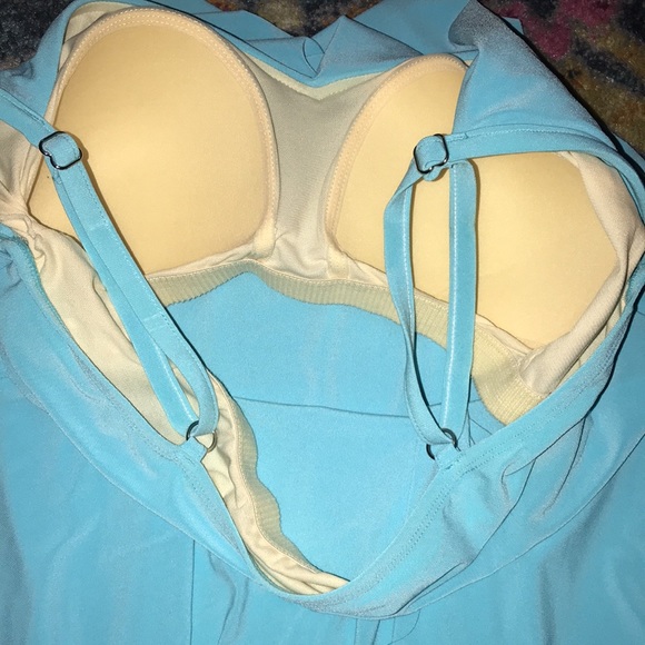 Plus Size Tiered Tankini-Aqua Green Blue/Green - Picture 12 of 12